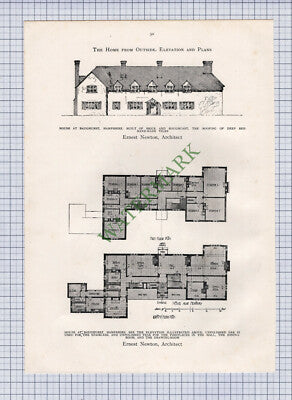 8969) Workmens Cottages Letchworth / Baughurst Hampshire Ernest Newton - c.1906