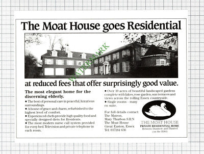 Moat House Residential Home Great Easton Essex Advert - 1988 Cutting