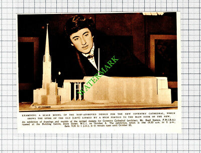 Model New Coventry Cathedral Mr Basil Spence - 1952 Small Cutting