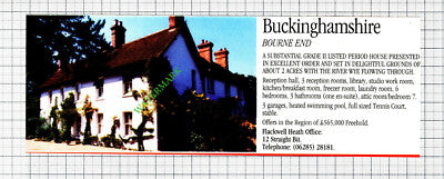 Bourne End Buckinghamshire House Sale Advert - 1988 Cutting
