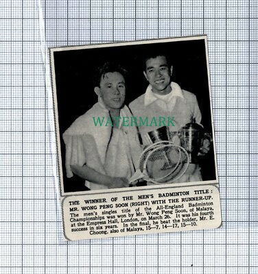 C4712) Mr Wong Peng Soon Malaya Badminton Championships - 1955 Clip