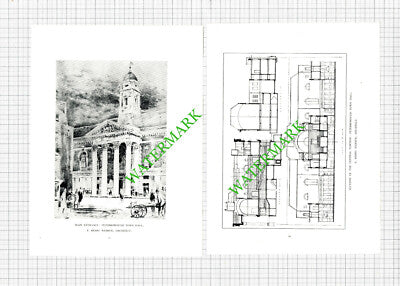 Peterborough Town Hall E Berry Weather Architect - 1929 Book Prints