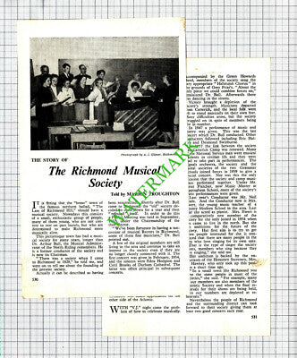The Richmond Musical Society Neil Wade Mrs Ewart - 1962 Article