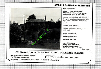 Winchester Hampshire / Hailey Oxfordshire  House Sale Advert - 1980 Cutting