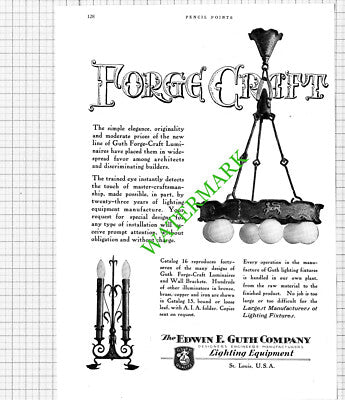 The Edwin F Guth Company St Louis USA Forge Craft Advert - 1926 Cutting
