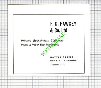 F G Pawsey & Co Bury St Edmunds / D D Parkyn & Son Small Advert -1964 Cutting