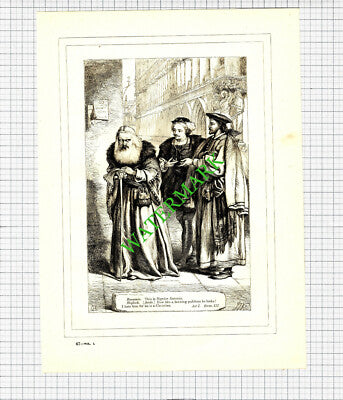 Merchant Of Venice Bassanio Shylock Act I Shakespeare -  c.1880 Print / Cutting