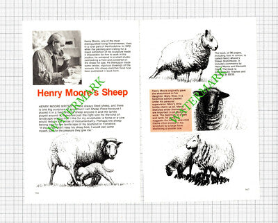 Henry Moore Sheep Artist - 1980  2-Part Cutting