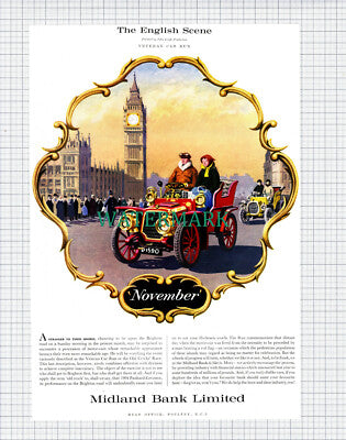 X194) Veteran Car Run Brighton Midland Bank ADVERT - c.1960 Clip