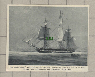 C956) The PRINCE OF WALES Ship Built By Scotts In 1803 - 1961   CUTTING