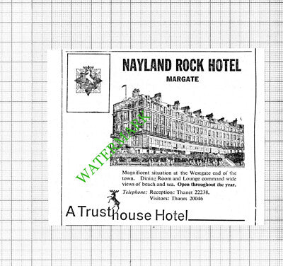 Nayland Rock Hotel Margate Kent Small Advert - 1964 Cutting