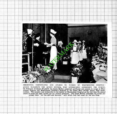 Westminster Hospital London Royal Visit Queen Mary Nurses Home -  1953 Cutting