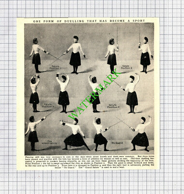 Fencing Positions - c.1930s Cutting