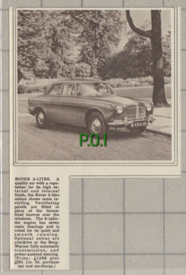 C1446) Rover 3 Litre - 1963 Paper Cutting
