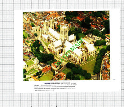 Lincoln Cathedral / Liverpool Docks Aerial View  c.1990s Cutting / Print