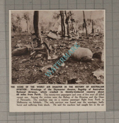 C3308) Skymaster Amana Australian Perth Air Crash Dean of Newcastle - 1950 Clip