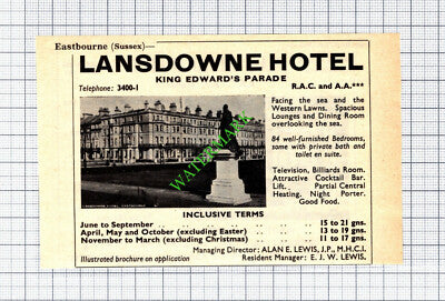 Lansdowne Hotel Eastbourne Lewis / San Remo Dawkins -1965 Small Cutting