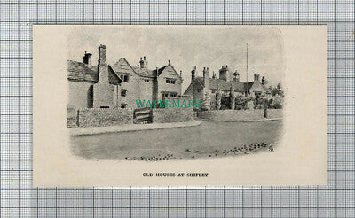 C4463) Shipley Yorkshire Old Houses ~ Antique Book Cutting c.1900