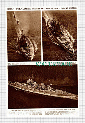 X1117) HMS HOWE Admiral Sir Bruce Fraser New Zealand - 1945 Clip
