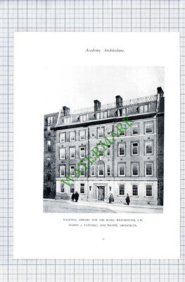 National Library For The Blind Westminster Tatchell Parliament Ireland - c.1928