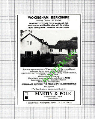 Wokingham Berkshire House Sale Advert  - 1980 Cutting