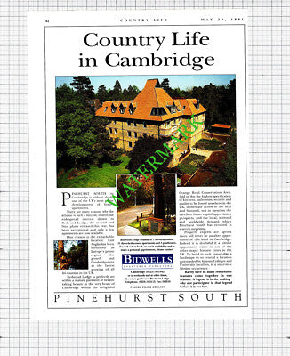 Pinehurst South Cambridge Redwood Lodge / Hessett Suffolk Advert -1991 Cutting