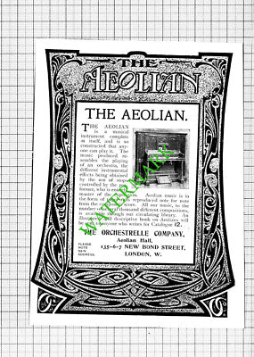 The Aeolian Orchestrelle Company London Small Advert  - 1903 Cutting