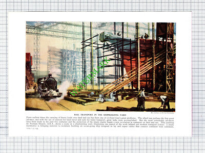 Railway Track Laying / Rail Transport Shipbuilding Yard - c.1950s Book Print