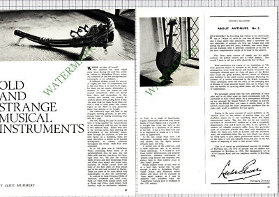 9385) Michelham Priory Alice Mummery Musical Instrument Collection 1965 Article