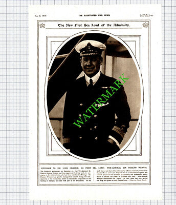 Sir Rosslyn Wemyss First Sea Lord - 1918 Cutting / Print