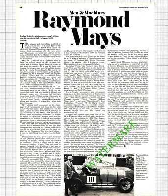 Raymond Mays Motor Racing - 1976 Article