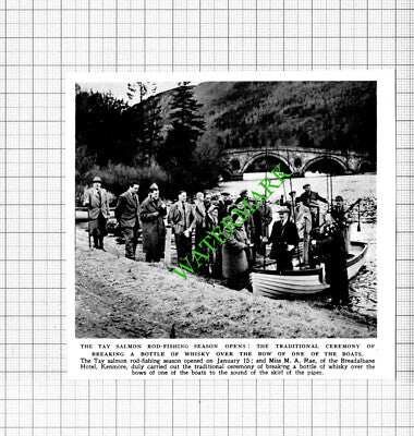Tay Salmon Fishing Season Miss M A Rae Breadalbane Hotel Kenmore  - 1953 Cutting