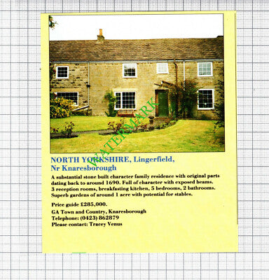 Lingerfield Knaresborough North Yorkshire House Sale Advert - 1991 Cutting