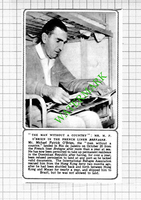 Mr Michael Patrick O'Brien French Liner Ship Bretagne -  1953 Small Cutting