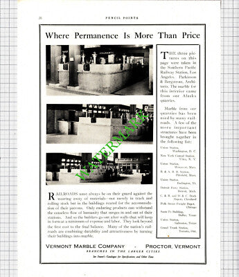 Southern Pacific Railway Station Los Angeles Vermont Marble -1926 Advert