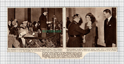C3837) Maj Gen Scarlett Buffs Royal East Kent King Frederik Denmark - 1948 Clip