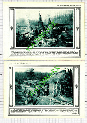 Bon Espoir French Soldiers Great War Mud Hut Village WW1 - 1915 2-Part Cutting