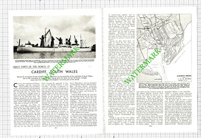 Port Of Cardiff South Wales   - 1930s Article