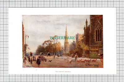 C4082) OXFORD The Martyr's Memorial / Broad Street SMALL c.1900 Book Print