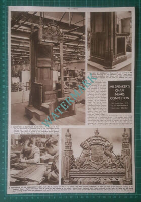 (X629) Speaker's Chair House of Commons S Bourne LR Timms Gisborne - 1950 Clip