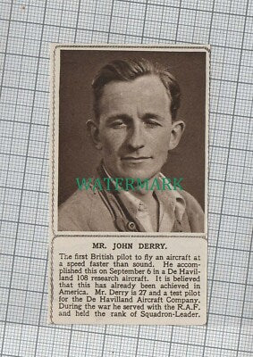 C1386) Mr John Derry British Pilot De Havilland Aircraft Co - 1948 Clip SMALL