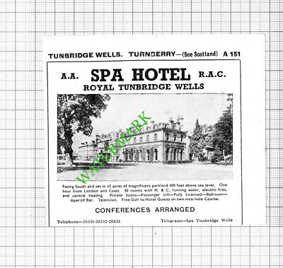 Spa Hotel Royal Tunbridge Wells Small Advert - 1964 Cutting