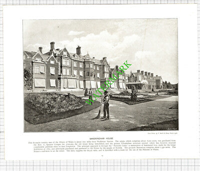 Sandringham House / The Dam Lake Vyrnwy Wales  - c.1900 Book Print
