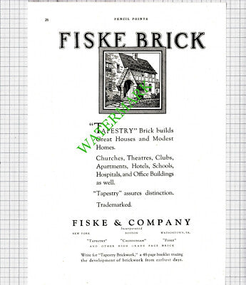Fiske & Company Brick / National Steel Fabric Company Pittsburgh - 1926 Advert