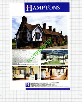 Knowle Warwickshire / Oakwoodhill Surrey House Sale Advert - 1988 Cutting