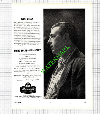 Jess Stacy Pianist Advert - 1956 Cutting