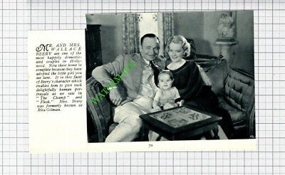 Wallace Beery Actor  and Family  - 1930s Cutting