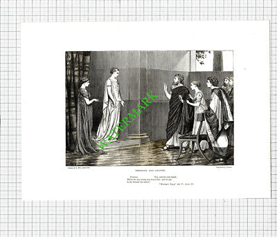 WINTER'S TALE Hermione Leontes Paulina Shakespeare -  c.1880 Antique Print