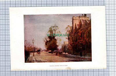 C4089) OXFORD Broad St & Balliol College / St Giles  SMALL c.1900 Book Print