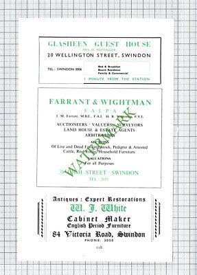 R J Cox Surveyor Swindon / Glasheen Pottinger /  Farrant & Wightman 1951 Cutting